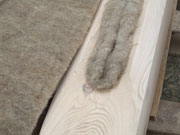 Detail of insulation wool inserted into the building element